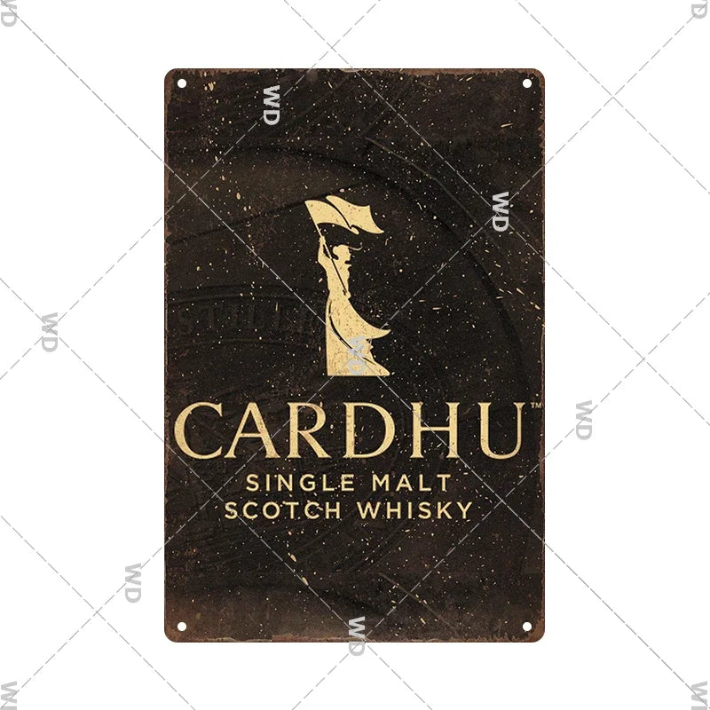 Whisky Brand Metal Vintage Tin Sign Metal Sign Decorative Wall Plaque Advertising Plate Pub Bar Club Man Cave Decor Wall Decor