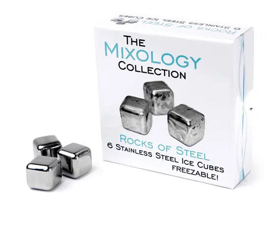 Set of 6 Stainless Steel Reusable Whisky Stones Ice Cubes Chill Room Temp Drinks