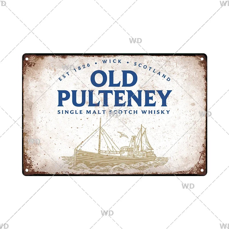 Whisky Brand Metal Vintage Tin Sign Metal Sign Decorative Wall Plaque Advertising Plate Pub Bar Club Man Cave Decor Wall Decor
