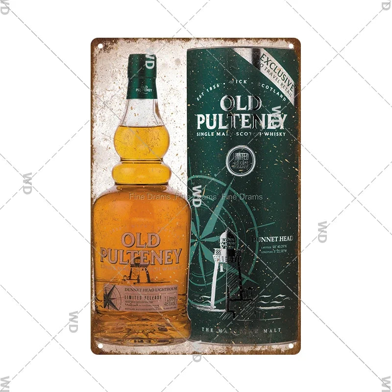 Whisky Brand Metal Vintage Tin Sign Metal Sign Decorative Wall Plaque Advertising Plate Pub Bar Club Man Cave Decor Wall Decor