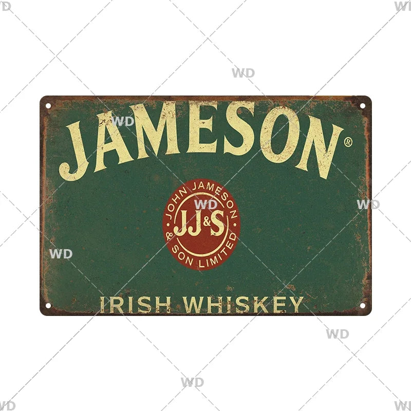 Whisky Brand Metal Vintage Tin Sign Metal Sign Decorative Wall Plaque Advertising Plate Pub Bar Club Man Cave Decor Wall Decor