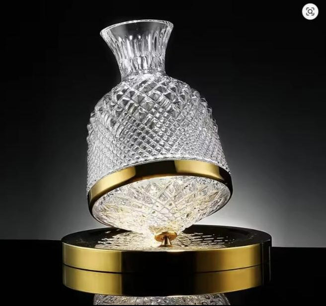 360 Rotating Crystal Wine Decanter — 1500ml with Aerator