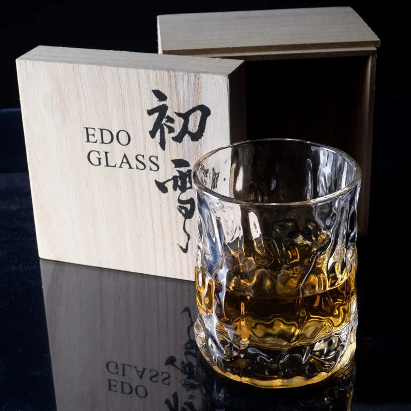 Thick Heavy Whiskey Glass Japanese Style Hammer Crystal Wine Glasses Old-Fashioned Cognac Whisky Tumbler Snifter Cup Beer Mug