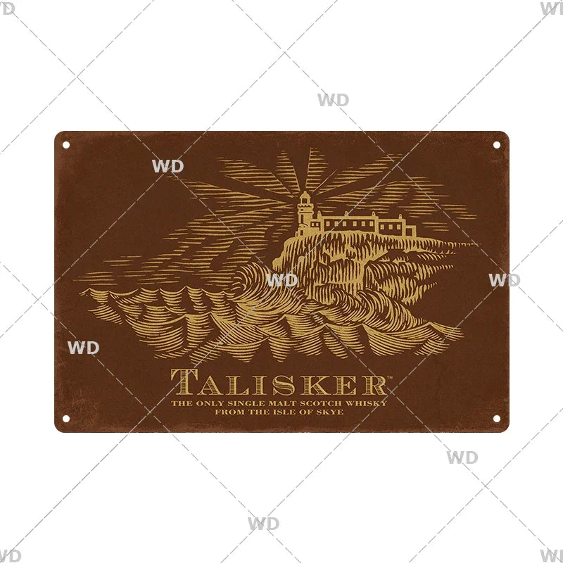 Whisky Brand Metal Vintage Tin Sign Metal Sign Decorative Wall Plaque Advertising Plate Pub Bar Club Man Cave Decor Wall Decor