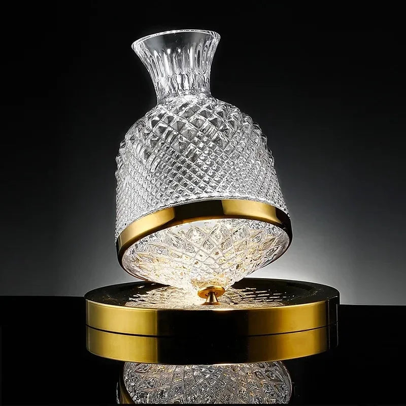360 Rotating Wine Decanter Tumbler 1500Ml Decanter Dispenser Crystal Glass Bottle Wine Aerator Mirror Jug Gift Bar Decoration