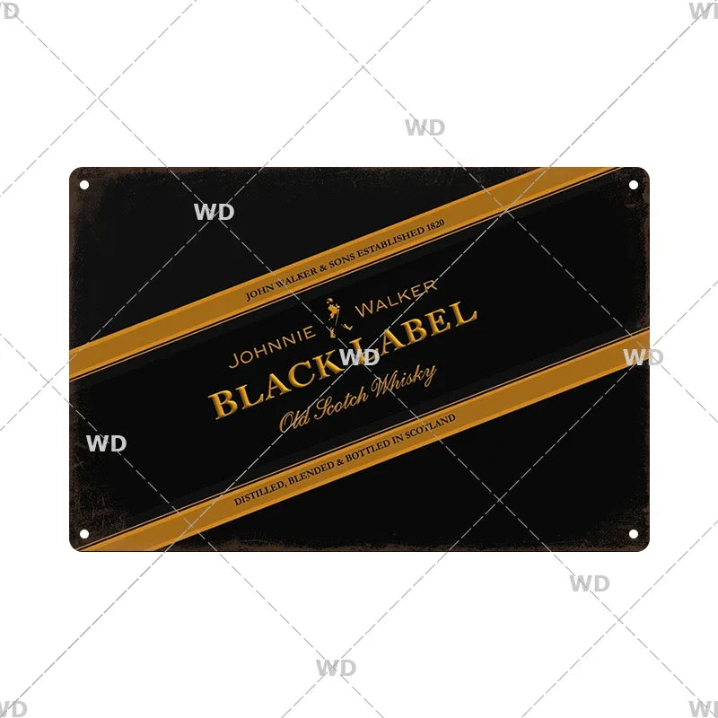 Whisky Brand Metal Vintage Tin Sign Metal Sign Decorative Wall Plaque Advertising Plate Pub Bar Club Man Cave Decor Wall Decor