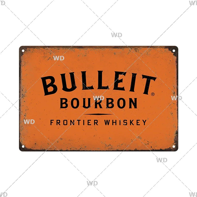 Whisky Brand Metal Vintage Tin Sign Metal Sign Decorative Wall Plaque Advertising Plate Pub Bar Club Man Cave Decor Wall Decor