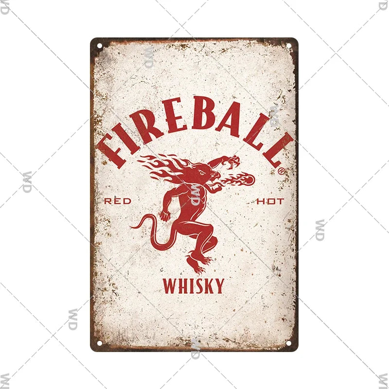 Whisky Brand Metal Vintage Tin Sign Metal Sign Decorative Wall Plaque Advertising Plate Pub Bar Club Man Cave Decor Wall Decor