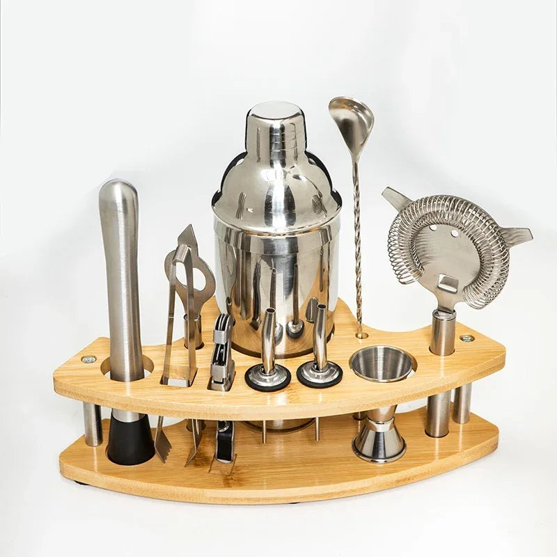 Premium Cocktail Shaker Set — 12 Piece Stainless Steel Bar Kit
