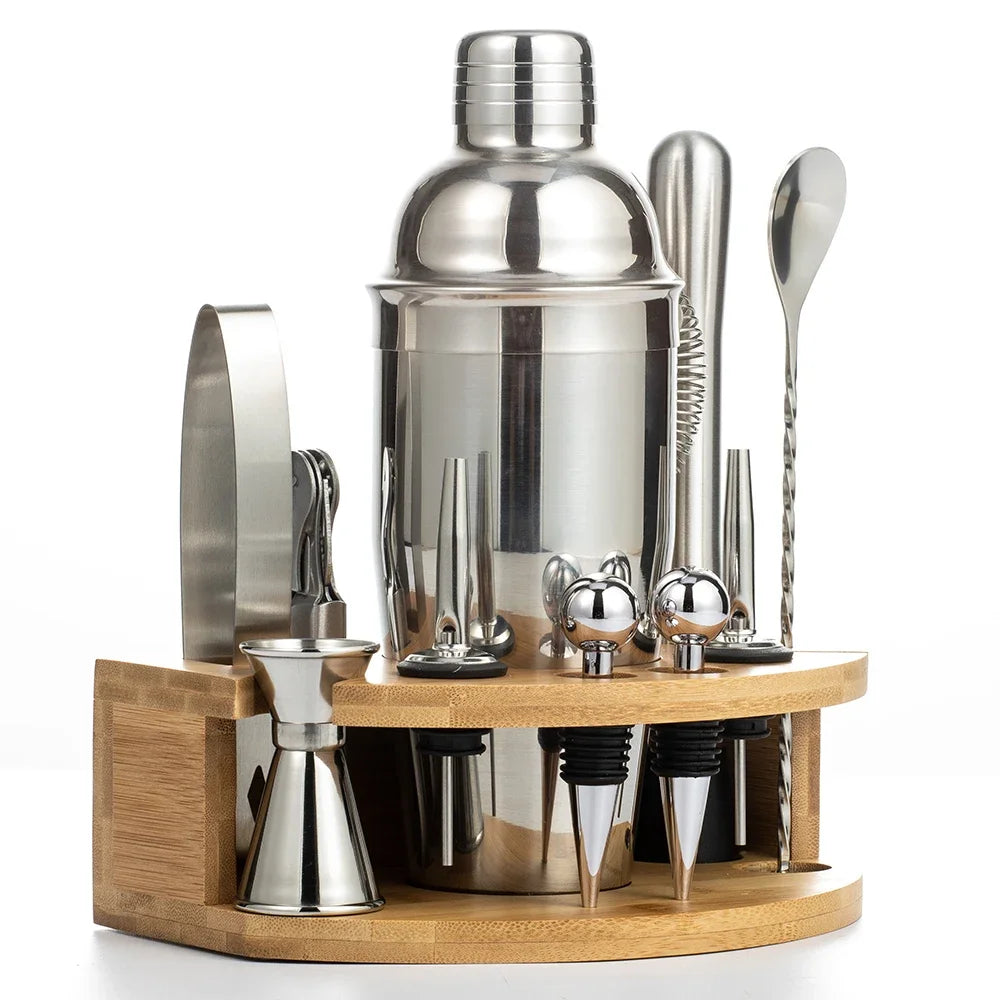 Premium Cocktail Shaker Set — 12 Piece Stainless Steel Bar Kit