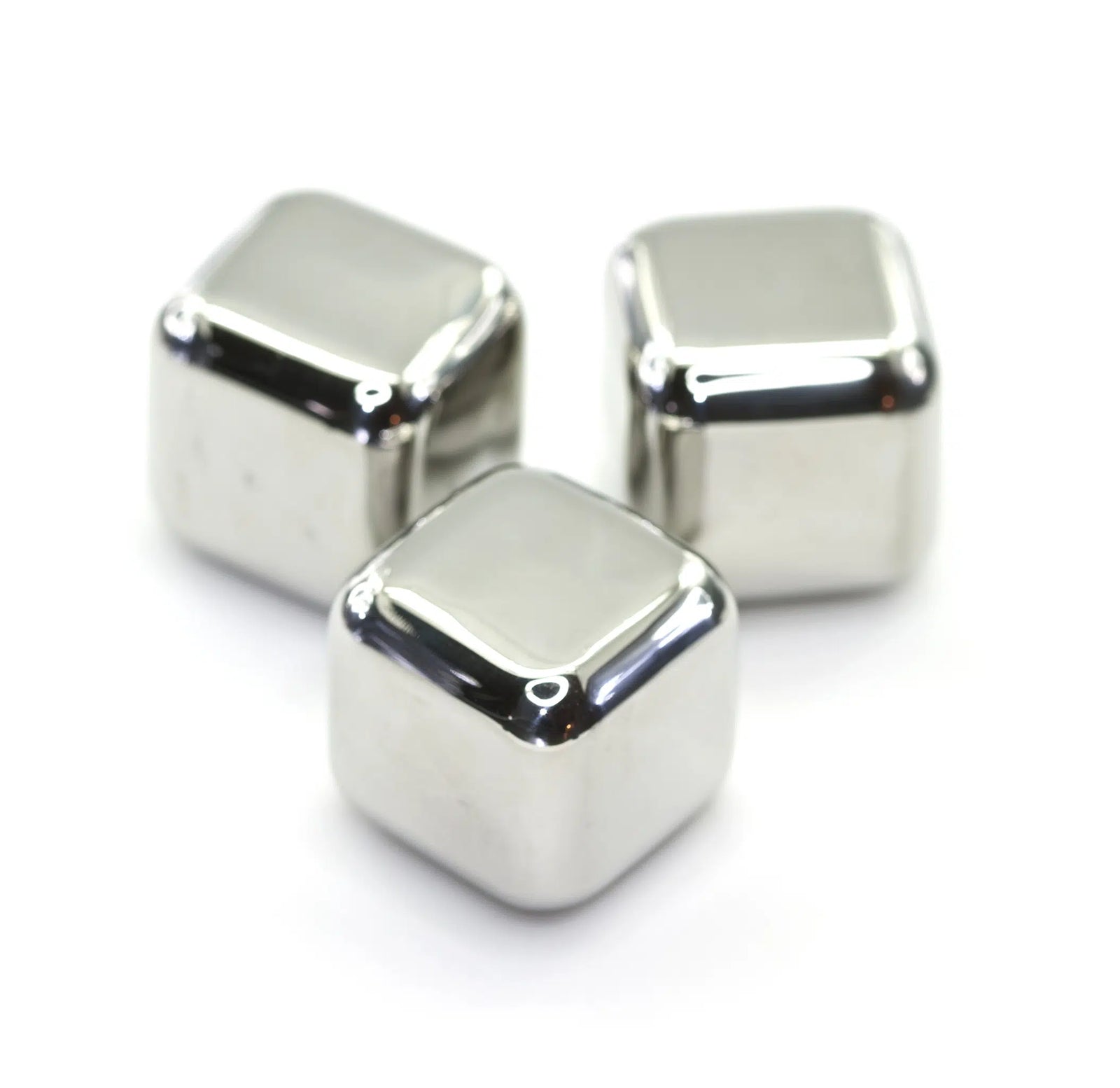Set of 6 Stainless Steel Reusable Whisky Stones Ice Cubes Chill Room Temp Drinks