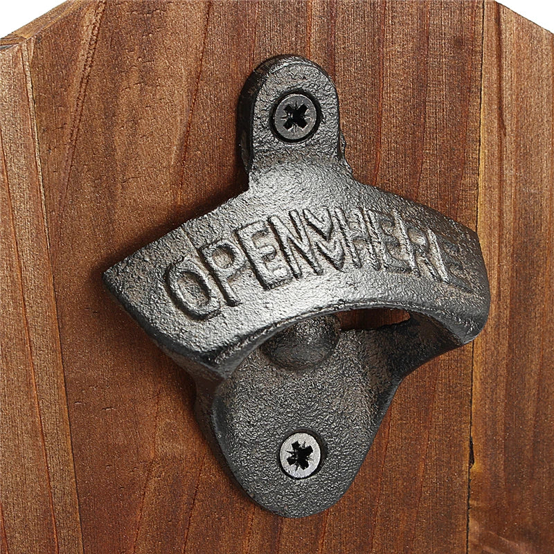 1Pcs Creativity Vintage Wall Bottle Opener Wall Mounted Bar Beer Glass Bottle Cap Opener Home Decoration