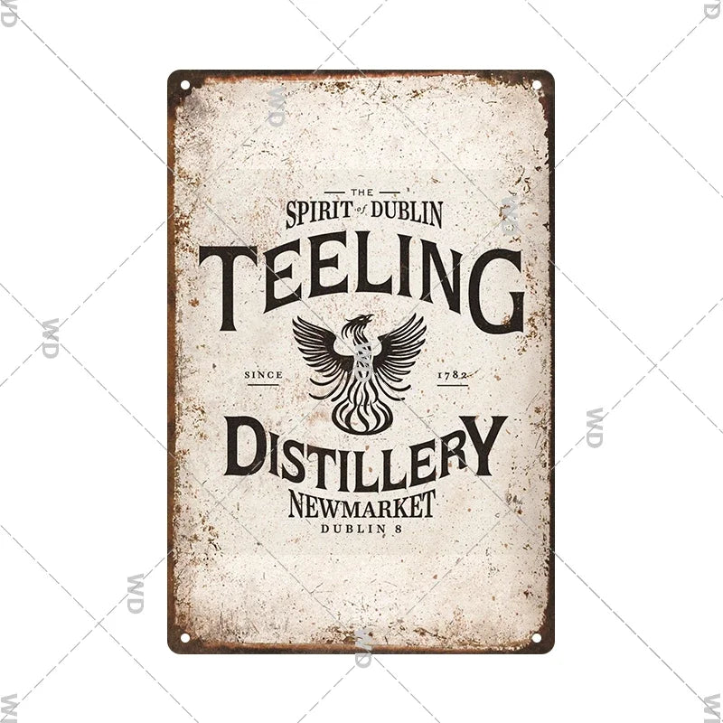 Whisky Brand Metal Vintage Tin Sign Metal Sign Decorative Wall Plaque Advertising Plate Pub Bar Club Man Cave Decor Wall Decor