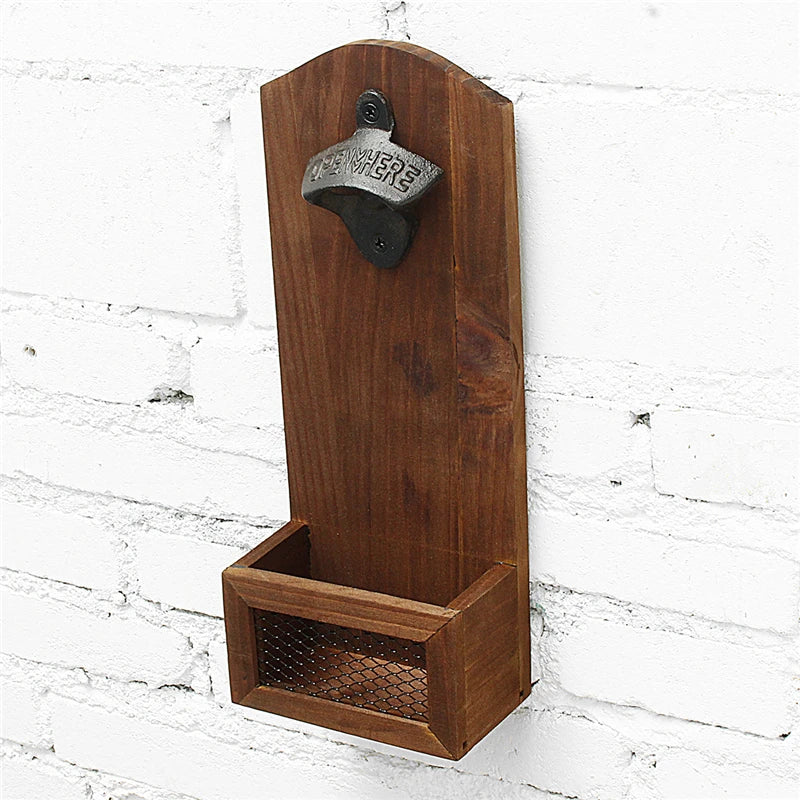 1Pcs Creativity Vintage Wall Bottle Opener Wall Mounted Bar Beer Glass Bottle Cap Opener Home Decoration