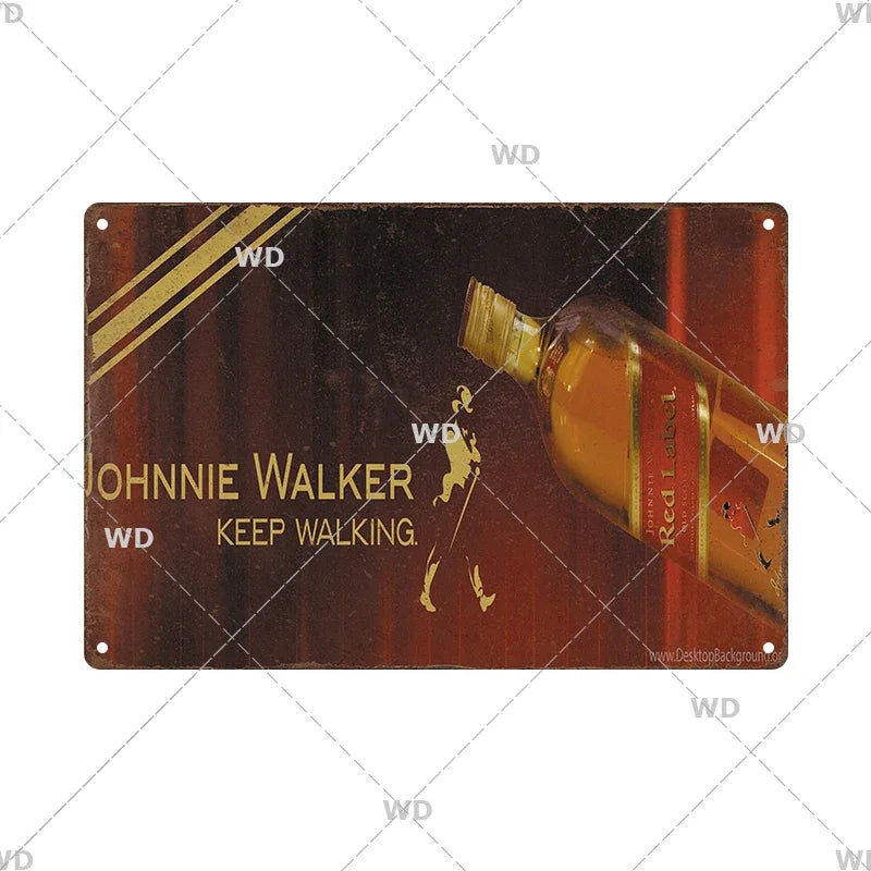 Whisky Brand Metal Vintage Tin Sign Metal Sign Decorative Wall Plaque Advertising Plate Pub Bar Club Man Cave Decor Wall Decor