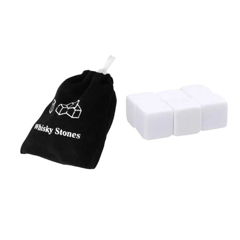 6Pcs Whiskey Stones Sipping Ice Cube Cooler Reusable Whisky Ice Stone Whisky Natural Rocks Bar Wine Cooler Party Wedding Gifts
