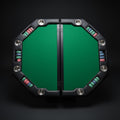 Professional folding poker table top with green felt and cup holders