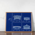 Stadium Blueprint Art Print Set